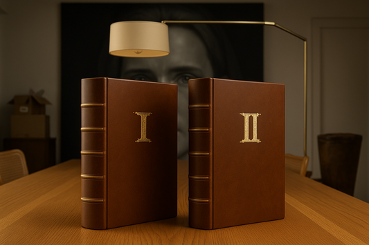 Leonardo da Vinci Codex Madrid I and II leather bound facsimile books