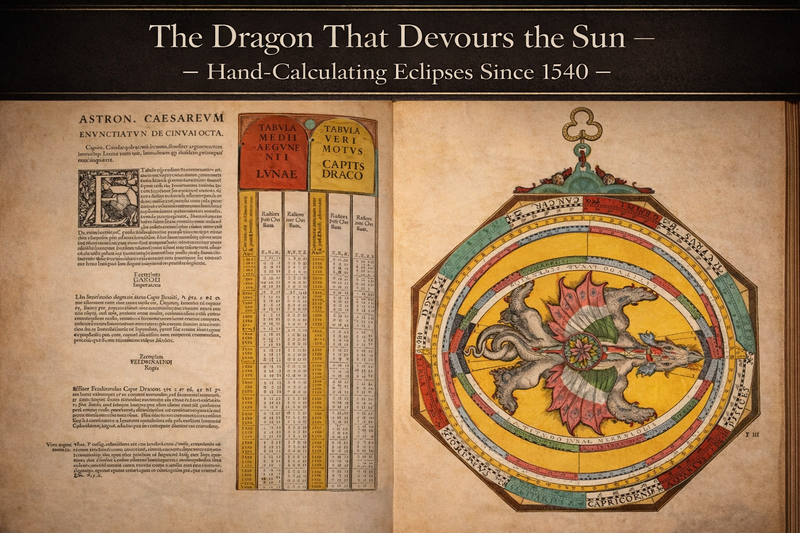 Dragon volvelle from the Astronomicum Caesareum XXL facsimile Renaissance astronomy book by Petrus Apianus