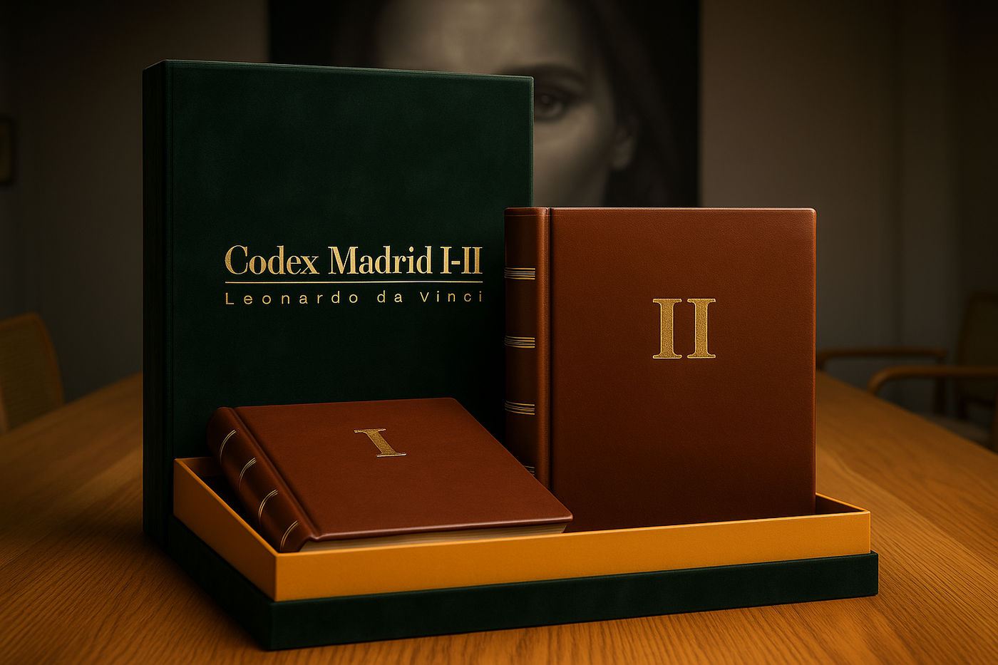Leonardo da Vinci Codex Madrid I & II facsimile edition in leather collector binding