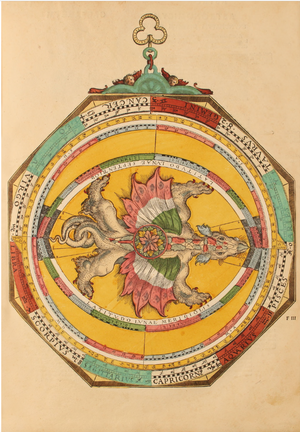 Renaissance astrological chart from the Astronomicum Caesareum XXL facsimile by Peter Apian