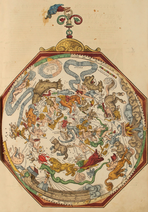 Renaissance zodiac constellation chart from the Astronomicum Caesareum XXL facsimile by Peter Apian