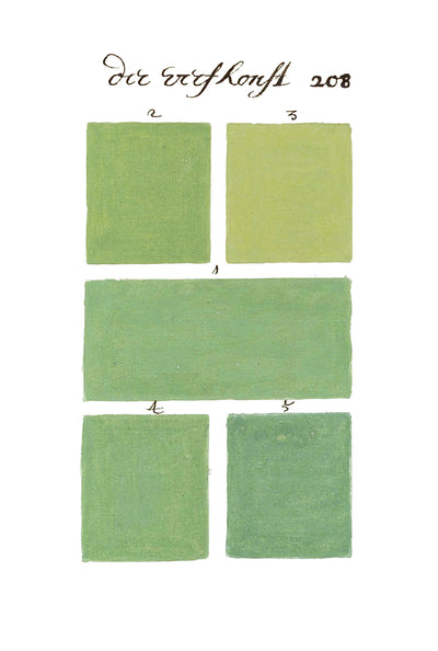 Green historical color chart from the book 300 Years Before Color