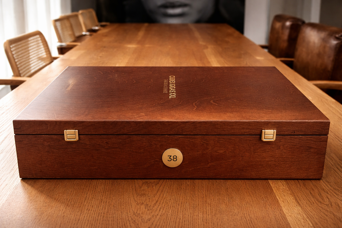 Codex Gigas XXL facsimile collector box – luxury presentation case of the Devil’s Bible manuscript edition